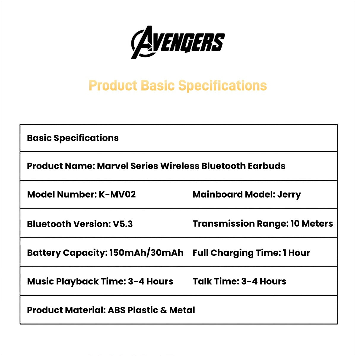 Marvel Avengers Iron Man Black Panther Multi‑Style Fidget Spinner TWS Wireless Earbuds, Bluetooth 5.3 HIFI Stereo Gaming Earphones, Auto‑Pair Touch Control Type‑C Charging For Marvel Fans Collectible Gift