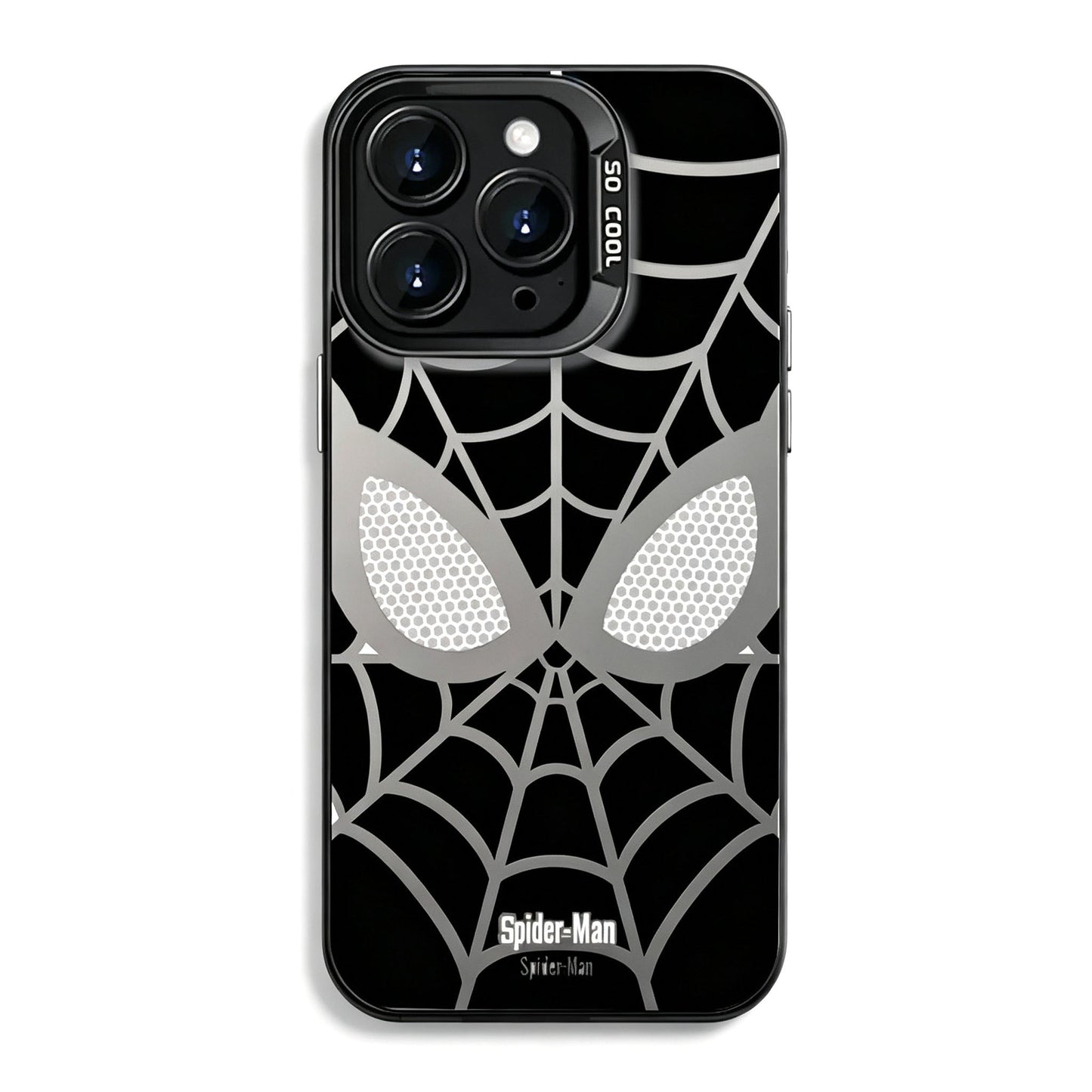 Marvel Spider‑Man Creative iPhone Phone Case, Glossy Smooth Fingerprint‑Resistant Cover with Camera Bezel Protection, Comfortable Grip Precise Fit Phone Shell, Black & White 2 Colors Available