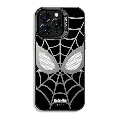Marvel Spider‑Man Creative iPhone Phone Case, Glossy Smooth Fingerprint‑Resistant Cover with Camera Bezel Protection, Comfortable Grip Precise Fit Phone Shell, Black & White 2 Colors Available