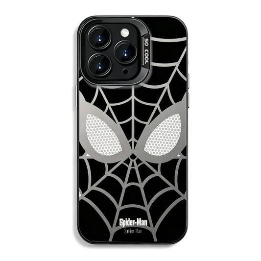 Marvel Spider‑Man Creative iPhone Phone Case, Glossy Smooth Fingerprint‑Resistant Cover with Camera Bezel Protection, Comfortable Grip Precise Fit Phone Shell, Black & White 2 Colors Available