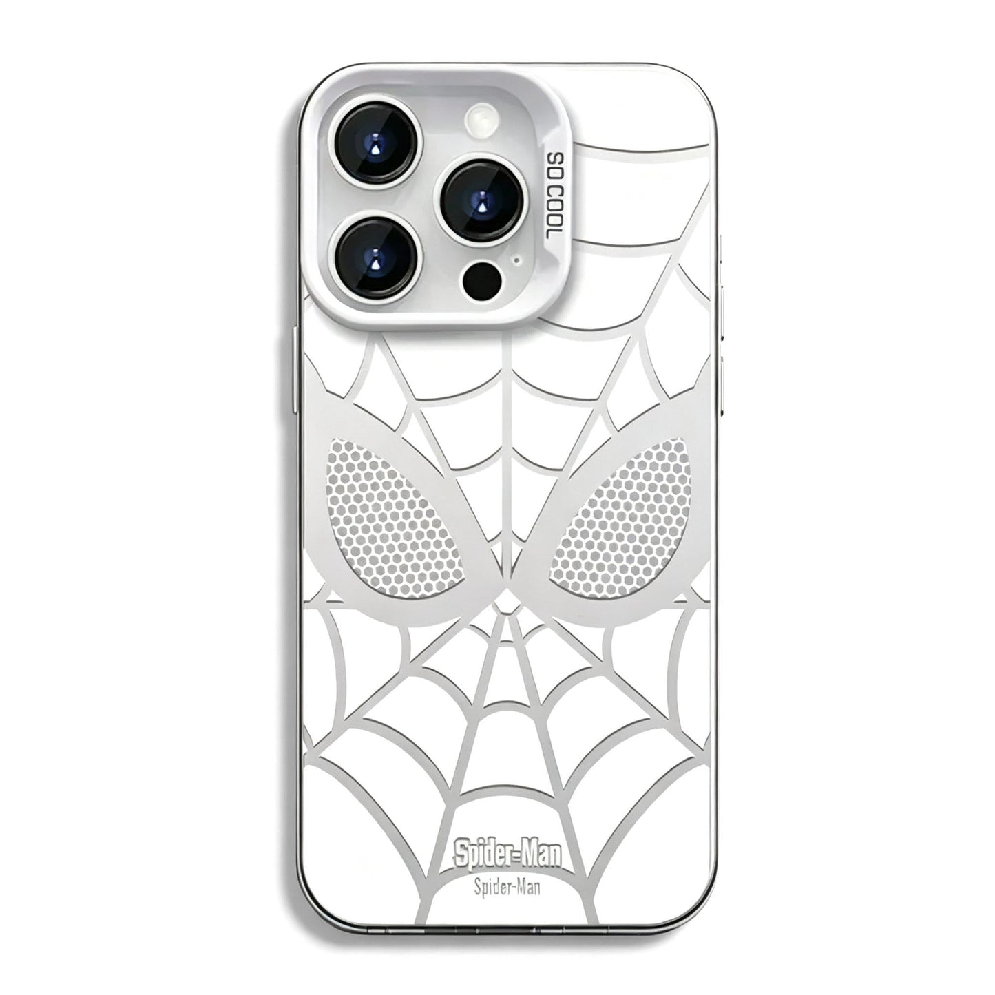 Marvel Spider‑Man Creative iPhone Phone Case, Glossy Smooth Fingerprint‑Resistant Cover with Camera Bezel Protection, Comfortable Grip Precise Fit Phone Shell, Black & White 2 Colors Available