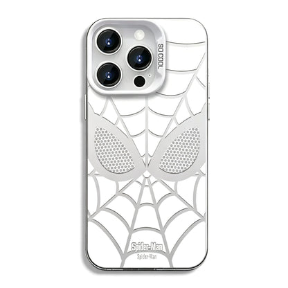 Marvel Spider‑Man Creative iPhone Phone Case, Glossy Smooth Fingerprint‑Resistant Cover with Camera Bezel Protection, Comfortable Grip Precise Fit Phone Shell, Black & White 2 Colors Available