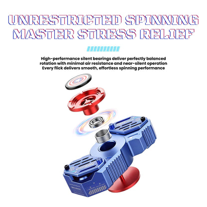 Marvel Avengers Iron Man Captain America Black Panther Fidget Spinner TWS Wireless Earbuds, Mechanical Mecha Zinc Alloy Bluetooth 5.4 Gaming Earphones With Touch Control Type‑C Charging For Fans
