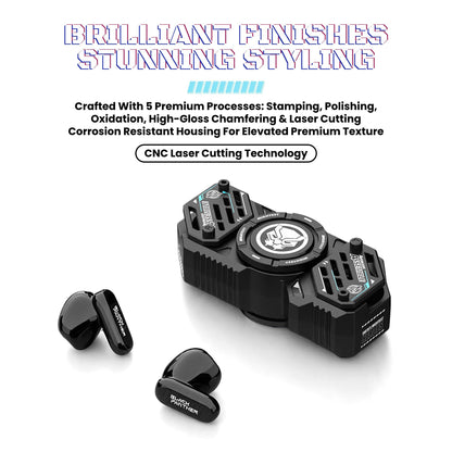Marvel Avengers Iron Man Captain America Black Panther Fidget Spinner TWS Wireless Earbuds, Mechanical Mecha Zinc Alloy Bluetooth 5.4 Gaming Earphones With Touch Control Type‑C Charging For Fans