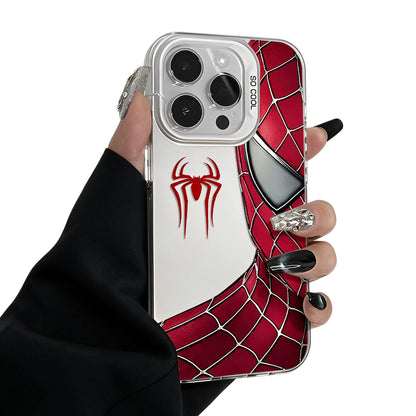 Marvel Spider‑Man Stylish Print iPhone Phone Case, Anti‑Drop Full‑Body Protective Cover, Fingerprint‑Proof Precise Cutout Lens Protection Phone Shell, Black & Clear 2 Colors Available