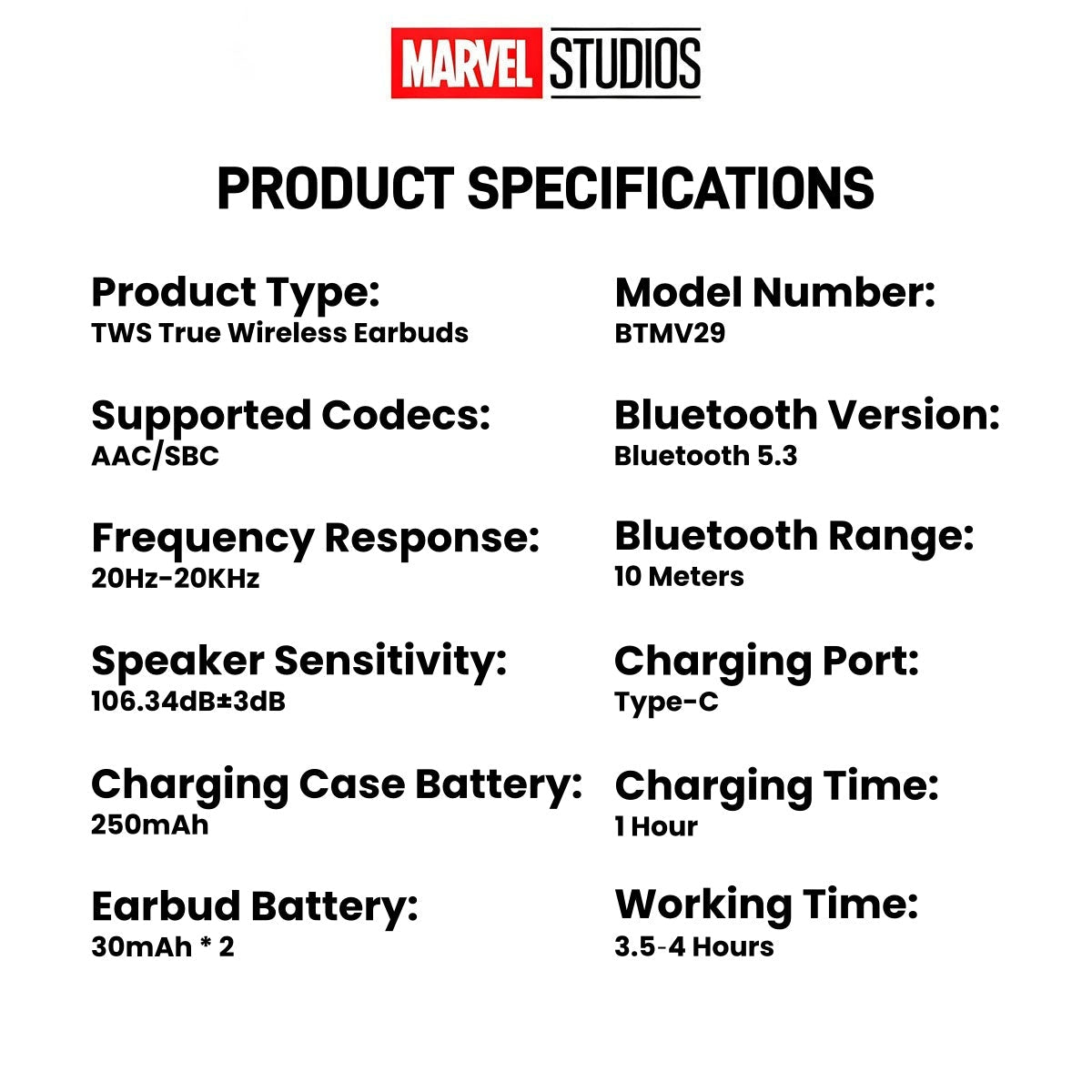 Marvel Avengers Iron Man Captain America Black Panther Multi‑Styles TWS Bluetooth 5.3 Gaming Earbuds, Transparent Zinc‑Alloy Charging Case, RGB Lighting Low Latency Touch Control Wireless Headphones For Superhero Fans Collectible Gift