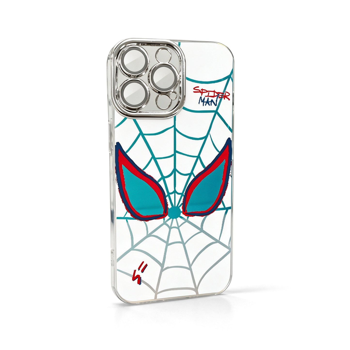 Marvel Spider‑Man 2‑Style Cartoon Graphic iPhone Phone Case, 3‑In‑1 Detachable Electroplated Camera Lens Frame Protective Cover, Quad Airbag Anti‑Drop Shockproof Phone Shell, Multiple Lens Protection Options