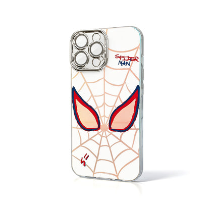 Marvel Spider‑Man 2‑Style Cartoon Graphic iPhone Phone Case, 3‑In‑1 Detachable Electroplated Camera Lens Frame Protective Cover, Quad Airbag Anti‑Drop Shockproof Phone Shell, Multiple Lens Protection Options