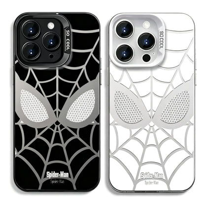 Marvel Spider‑Man Creative iPhone Phone Case, Glossy Smooth Fingerprint‑Resistant Cover with Camera Bezel Protection, Comfortable Grip Precise Fit Phone Shell, Black & White 2 Colors Available