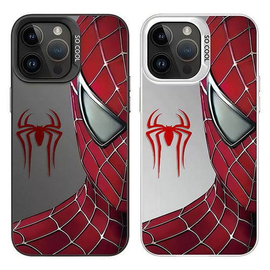 Marvel Spider‑Man Stylish Print iPhone Phone Case, Anti‑Drop Full‑Body Protective Cover, Fingerprint‑Proof Precise Cutout Lens Protection Phone Shell, Black & Clear 2 Colors Available