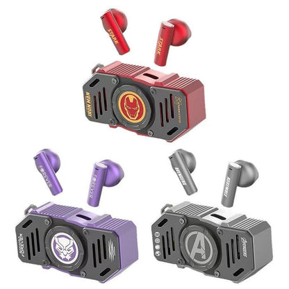 Marvel Avengers Iron Man Black Panther Multi‑Style Fidget Spinner TWS Wireless Earbuds, Bluetooth 5.3 HIFI Stereo Gaming Earphones, Auto‑Pair Touch Control Type‑C Charging For Marvel Fans Collectible Gift