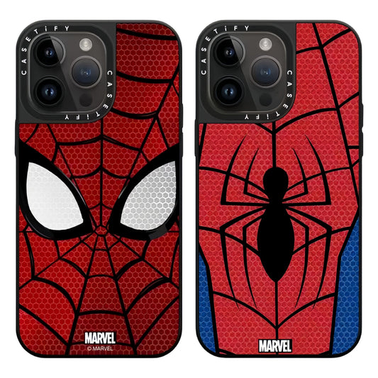 Marvel Spider‑Man Classic Mask & Suit Pattern iPhone Phone Case, Anti‑Drop Shockproof Protective Phone Cover, Raised Camera Bezel Precise Cutout Phone Shell, 2 Styles Available