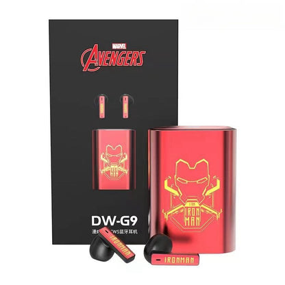Marvel Avengers Iron Man Captain America Multi‑Styles TWS Bluetooth 5.3 Gaming Earbuds, Mechanical Pop‑Up Charging Case, 45ms Low Latency ENC Noise Reduction RGB Light Type‑C Wireless Headphones For Superhero Fans Collectible Gift