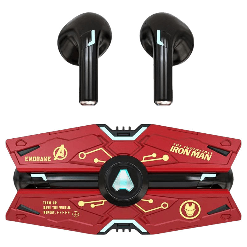 Marvel Avengers Iron Man Black Panther Captain America All‑Styles Slide Case Wireless Earbuds, Mecha Starship Shape TWS Bluetooth 5.0 Headphones, 16H Total Playtime Ergonomic Comfort Fit For Gaming Daily Entertainment
