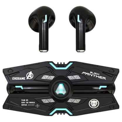 Marvel Avengers Iron Man Black Panther Captain America All‑Styles Slide Case Wireless Earbuds, Mecha Starship Shape TWS Bluetooth 5.0 Headphones, 16H Total Playtime Ergonomic Comfort Fit For Gaming Daily Entertainment
