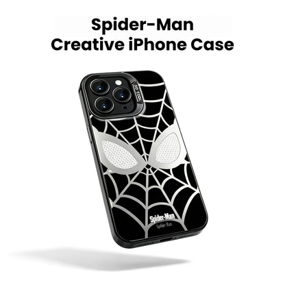 Marvel Spider‑Man Creative iPhone Phone Case, Glossy Smooth Fingerprint‑Resistant Cover with Camera Bezel Protection, Comfortable Grip Precise Fit Phone Shell, Black & White 2 Colors Available