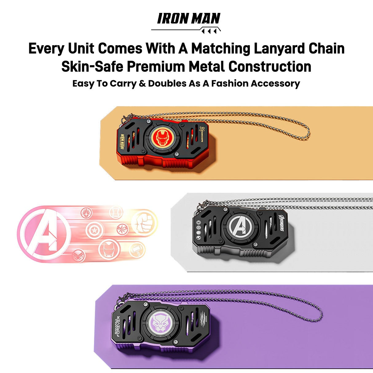 Marvel Avengers Iron Man Black Panther Multi‑Style Fidget Spinner TWS Wireless Earbuds, Bluetooth 5.3 HIFI Stereo Gaming Earphones, Auto‑Pair Touch Control Type‑C Charging For Marvel Fans Collectible Gift
