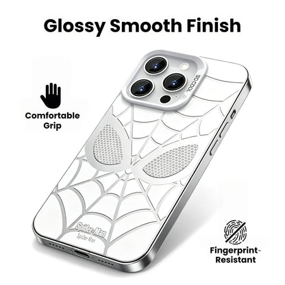Marvel Spider‑Man Creative iPhone Phone Case, Glossy Smooth Fingerprint‑Resistant Cover with Camera Bezel Protection, Comfortable Grip Precise Fit Phone Shell, Black & White 2 Colors Available