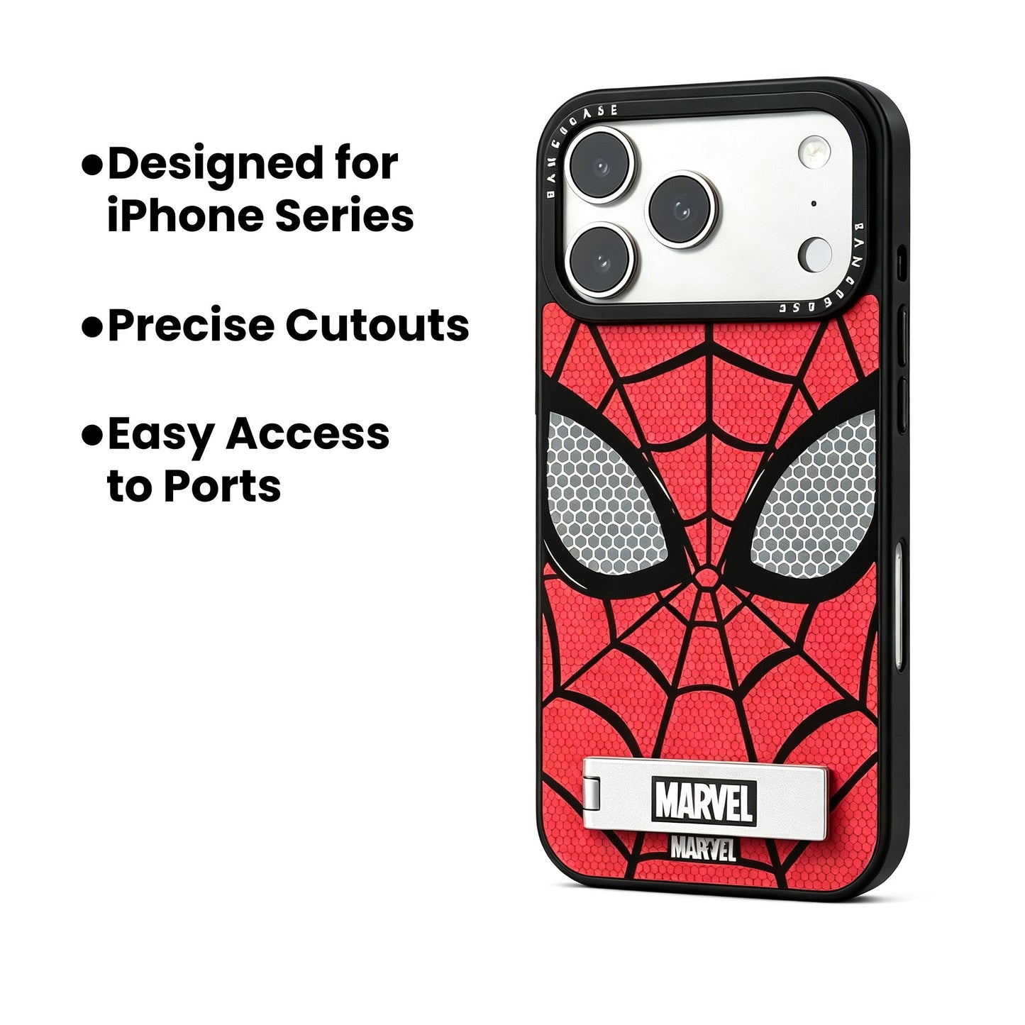 Marvel Spider-Man Web Pattern Phone Case (with Metal Kickstand)