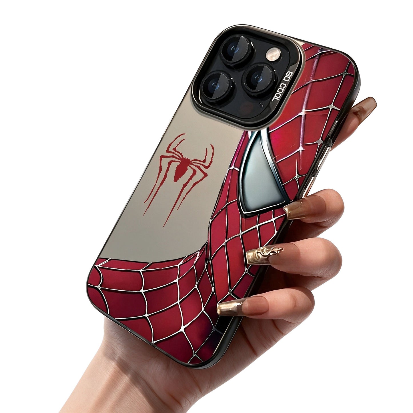 Marvel Spider‑Man Stylish Print iPhone Phone Case, Anti‑Drop Full‑Body Protective Cover, Fingerprint‑Proof Precise Cutout Lens Protection Phone Shell, Black & Clear 2 Colors Available
