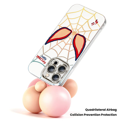 Marvel Spider‑Man 2‑Style Cartoon Graphic iPhone Phone Case, 3‑In‑1 Detachable Electroplated Camera Lens Frame Protective Cover, Quad Airbag Anti‑Drop Shockproof Phone Shell, Multiple Lens Protection Options