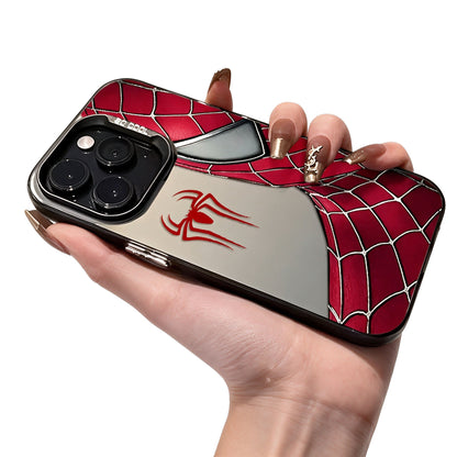 Marvel Spider‑Man Stylish Print iPhone Phone Case, Anti‑Drop Full‑Body Protective Cover, Fingerprint‑Proof Precise Cutout Lens Protection Phone Shell, Black & Clear 2 Colors Available